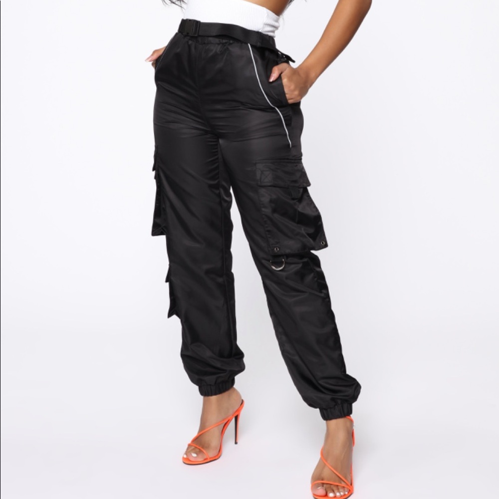 Fashion Nova wind breaker cargo joggers